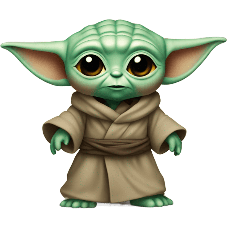 Rubber baby yoda toy thinking it’s the boss emoji