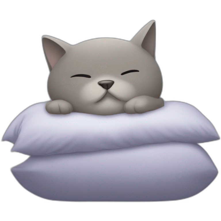 Chat gris qui dort emoji