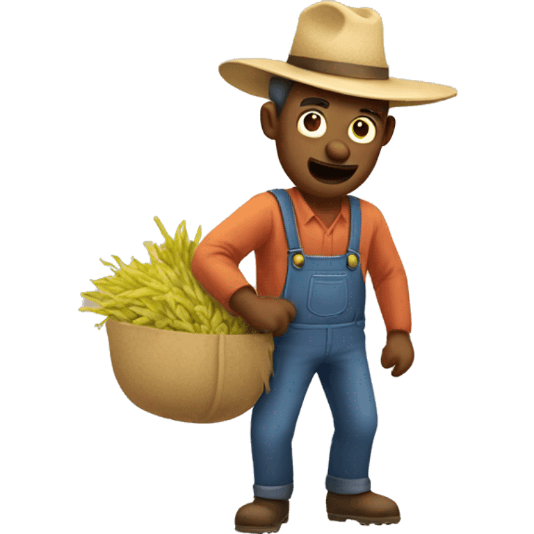 farmer man taking a fart emoji