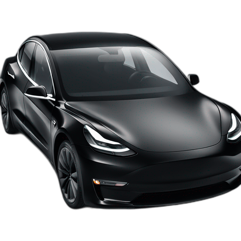 Black Tesla Model 3 with elon Musk inside emoji