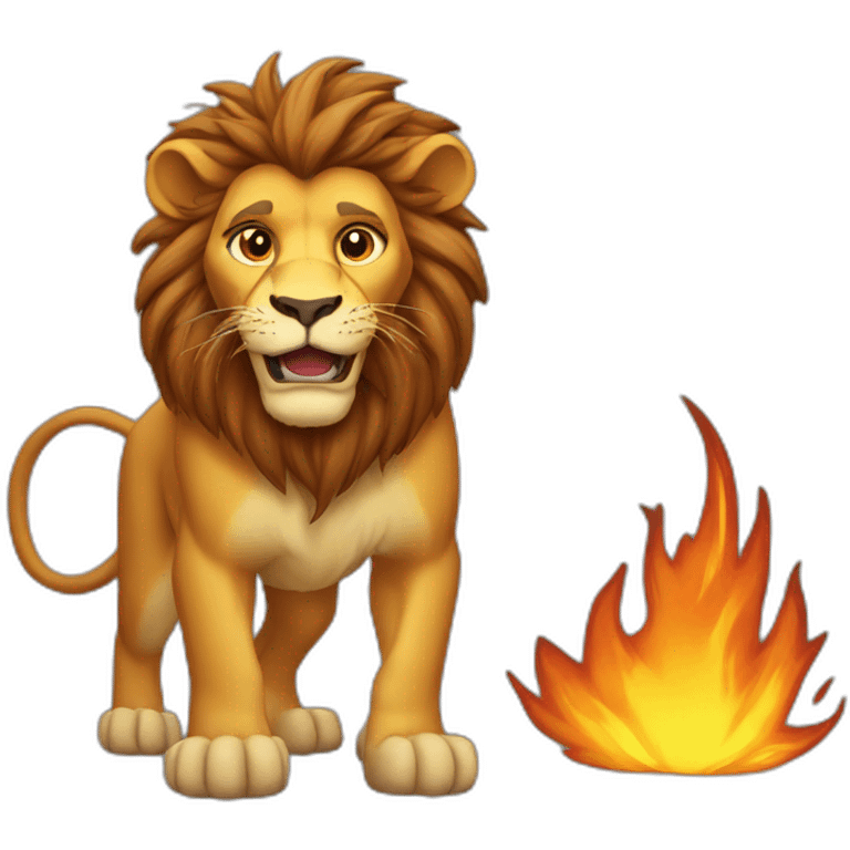 Lion de feu emoji