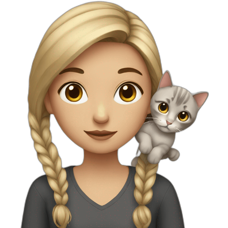 girl with cat emoji