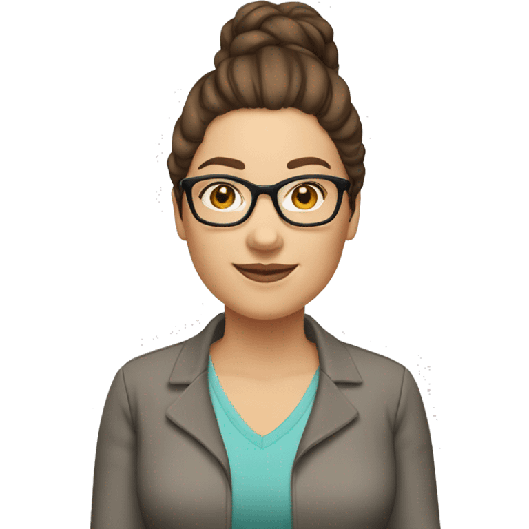 Caucasian-woman-long-straight-brown-hair-wearing-glasses-plus-size emoji