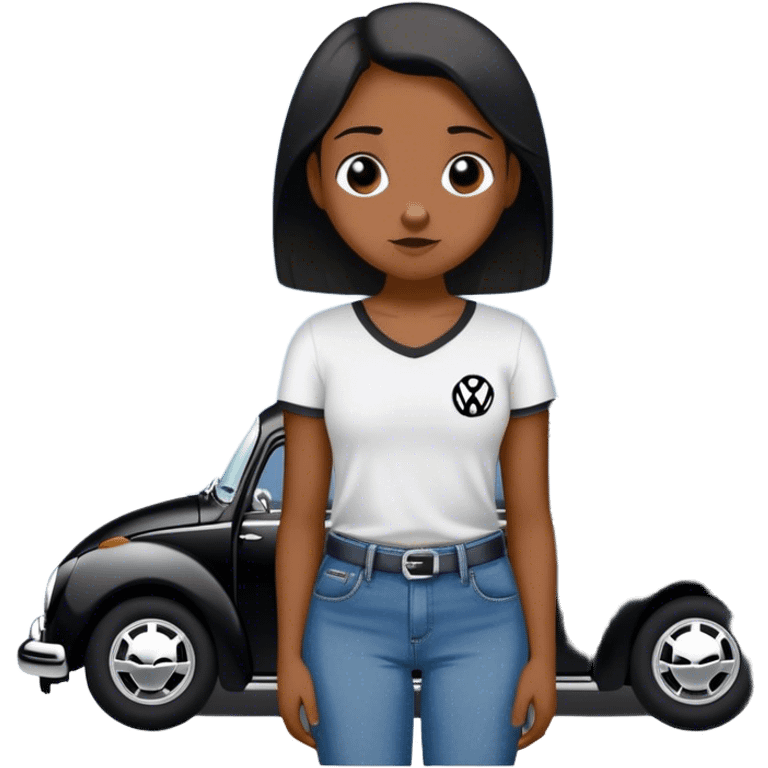 Faça um rato triste com uma camisa preta da Volkswagen usando uma calça jeans baggy e segurando um canivete  emoji