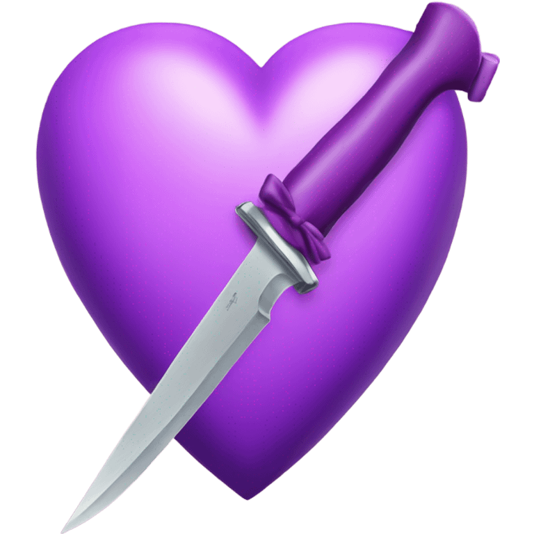 Make me a purple heart knife with a bow around it emoji