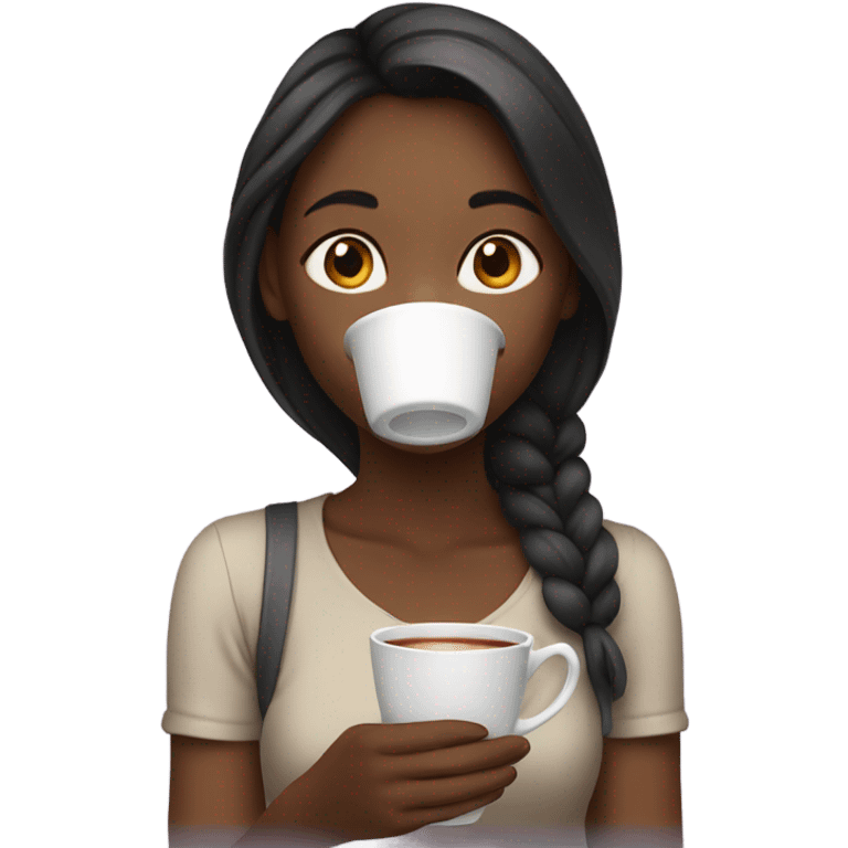 Girl drinking tea emoji