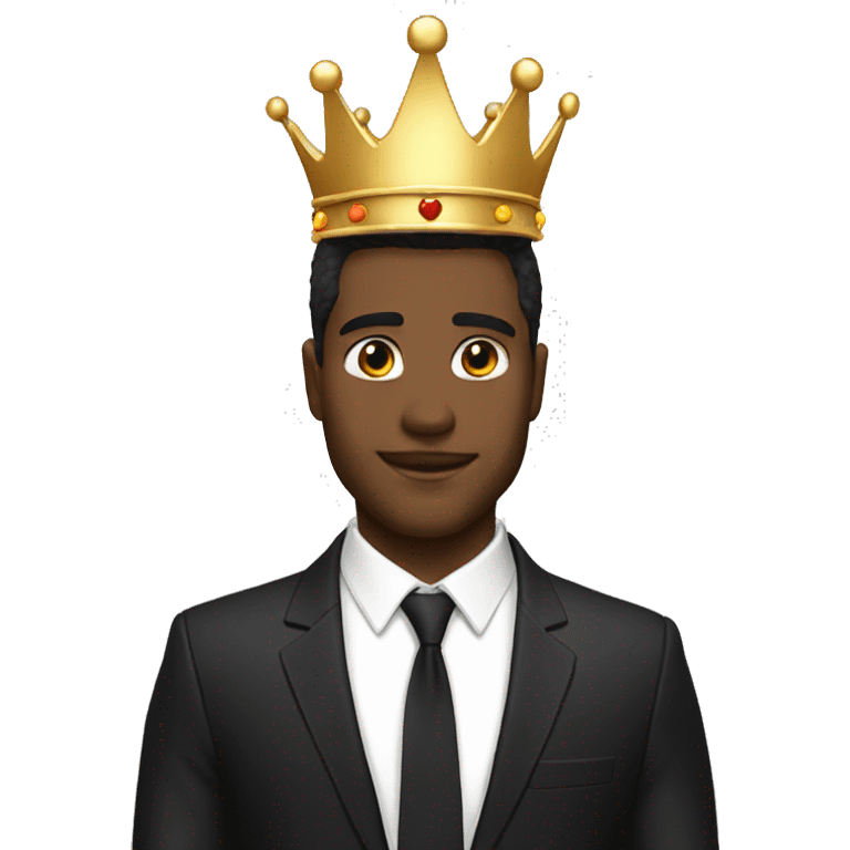 Man black suit crown angel emoji