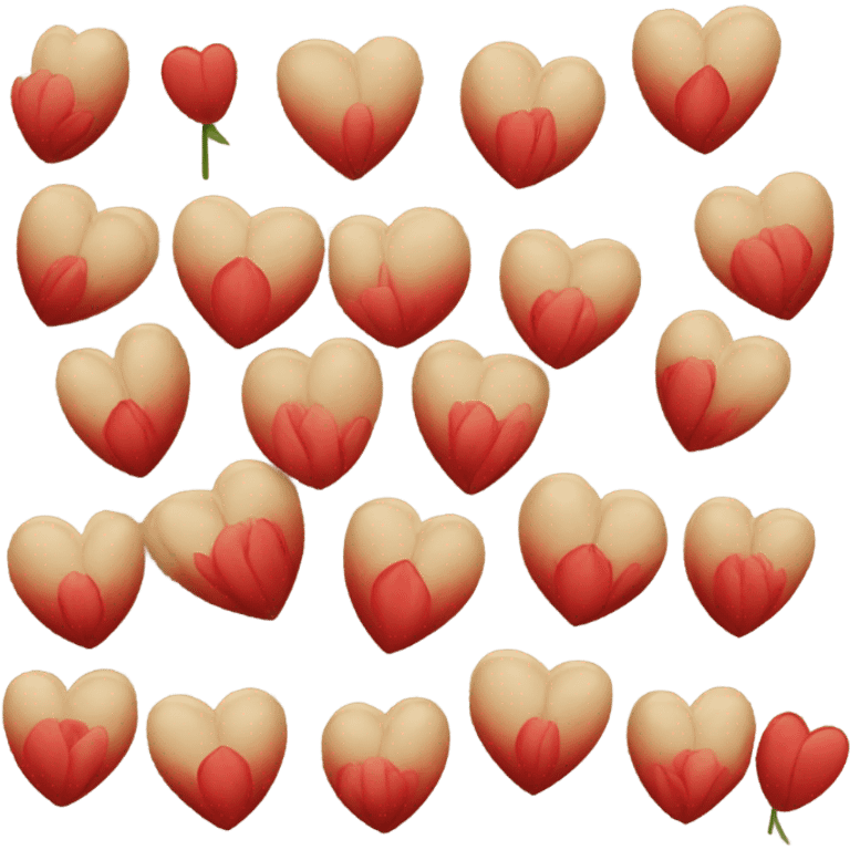 beige heart with tulips red emoji