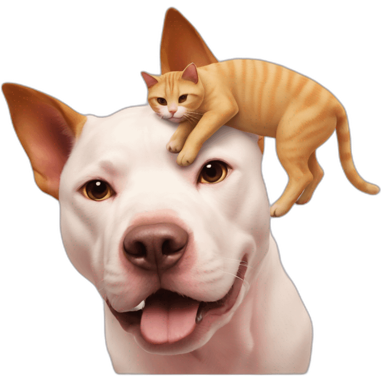 Cat on a dog on a pig emoji