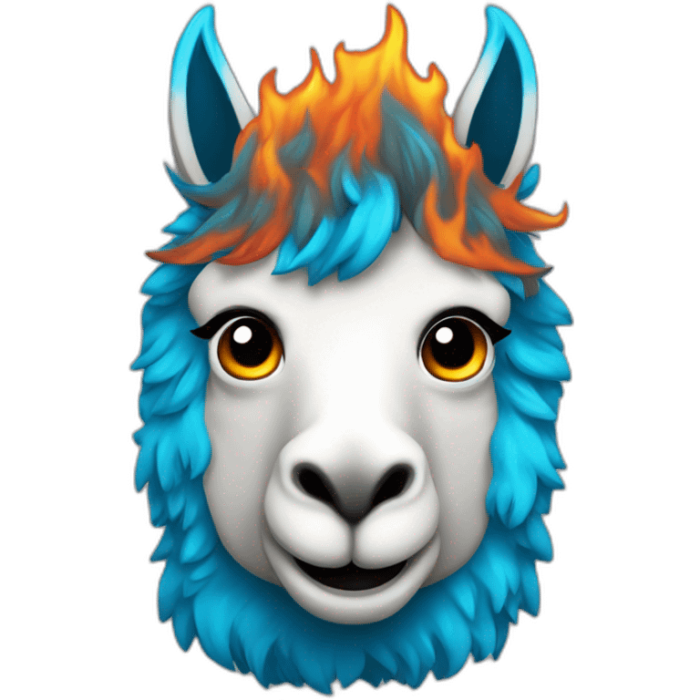 llama de fuego color azul emoji