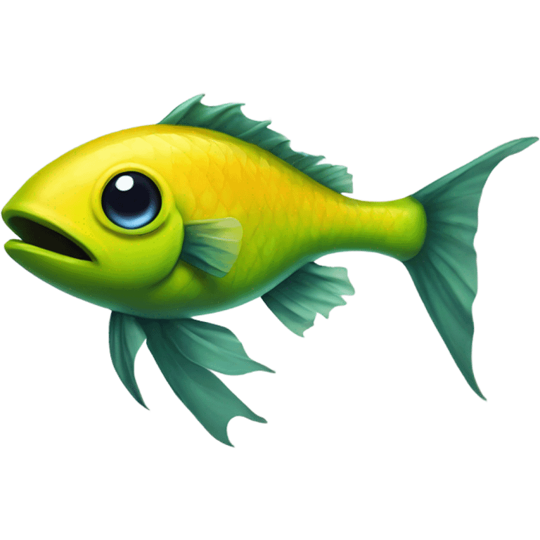 Fish with radioactive mutation emoji