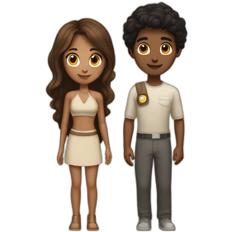 couple on mars girl has brown hair and white tan boy has black hair and white tan emoji