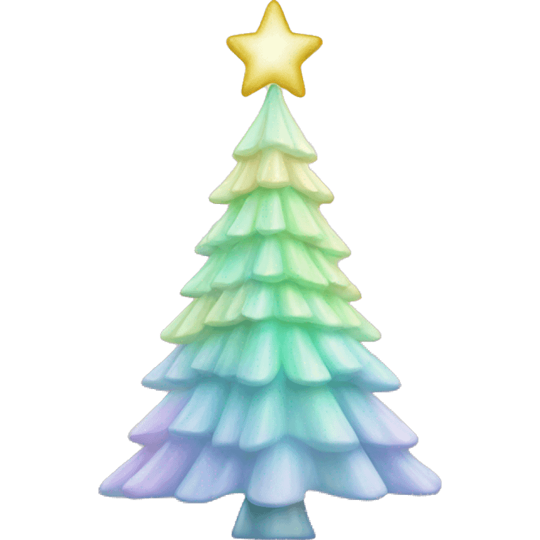 Pastel iridescent Christmas tree emoji