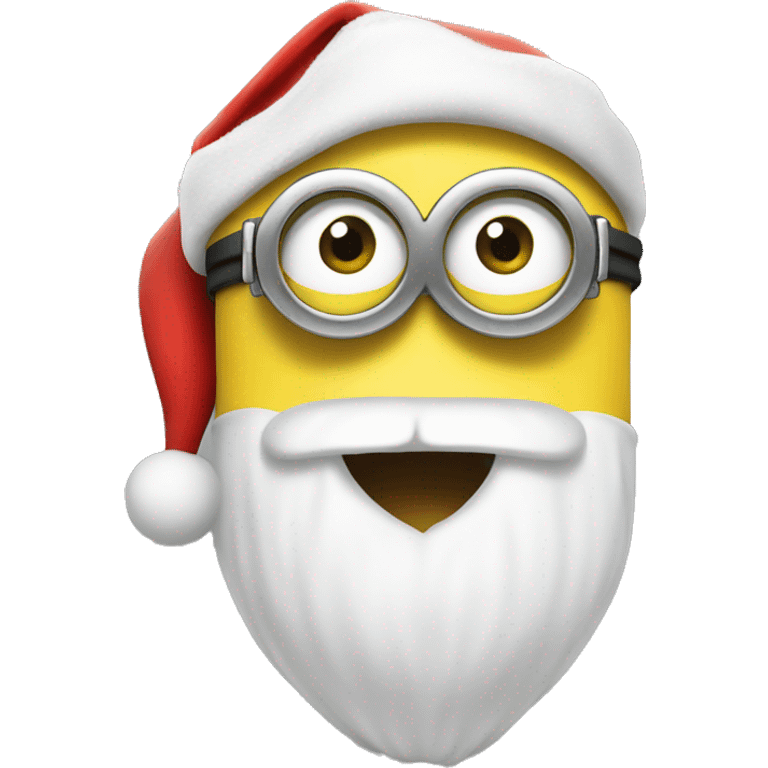 Minion wearing Santa hat emoji