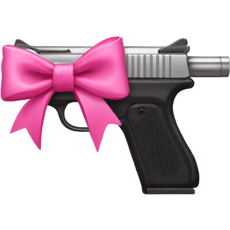 Gun with a pink bow  emoji