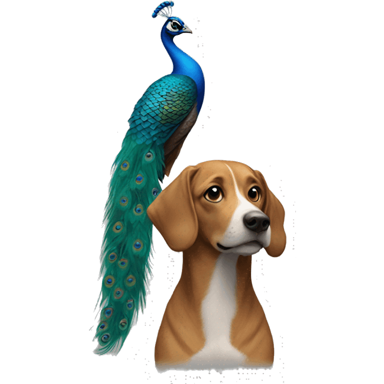 Peacock with dog emoji