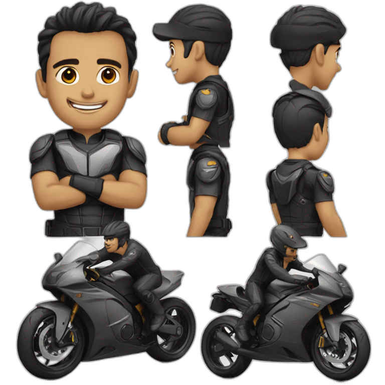 Emojis Bautista en moto emoji