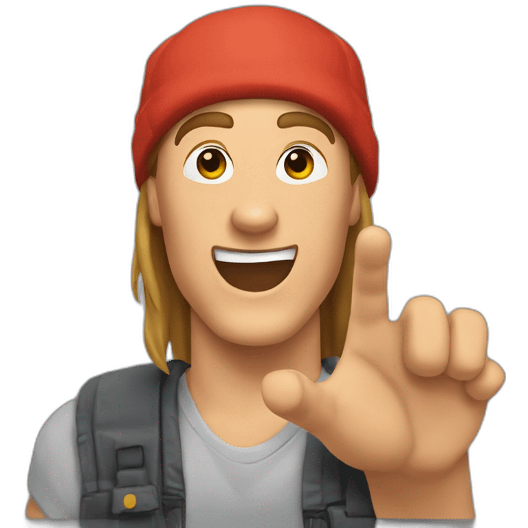 Jason mewes Say hello whit his hand emoji