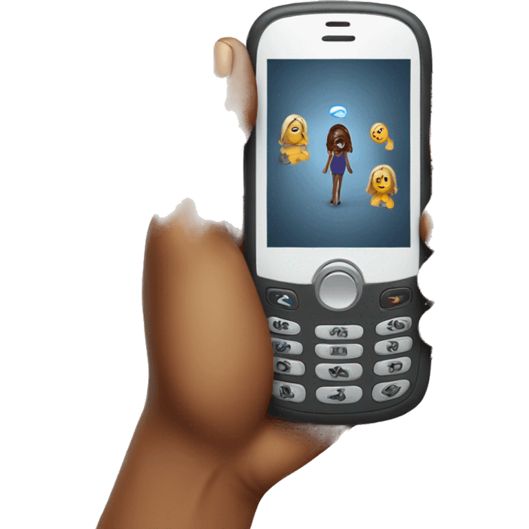 woman showing big phone emoji