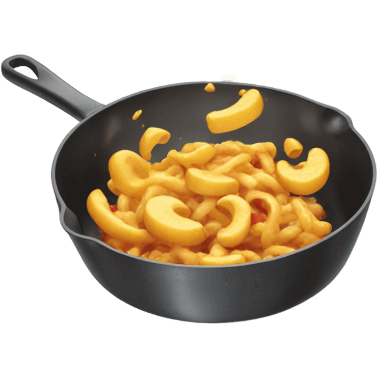 Food  in pan in air emoji