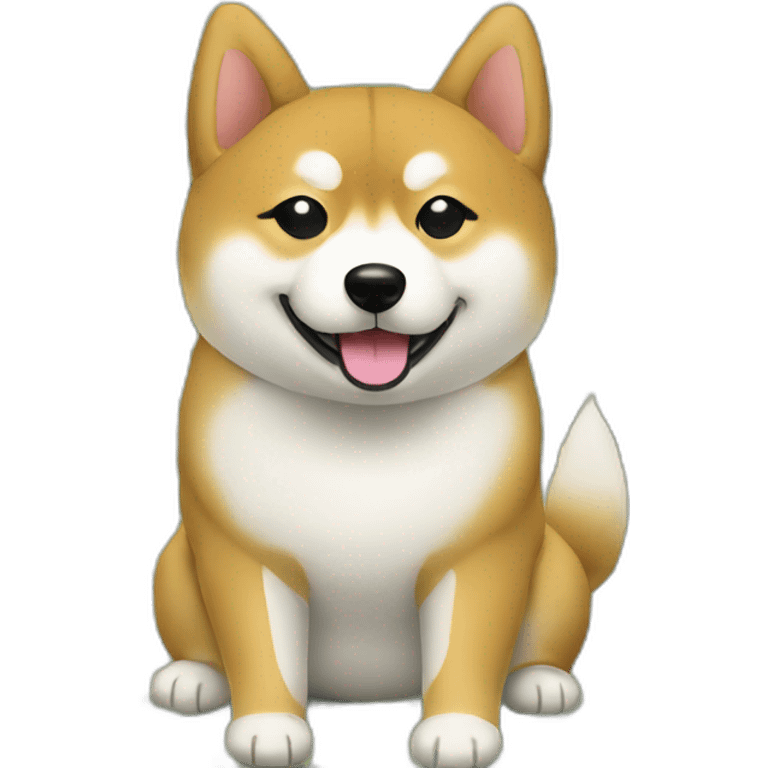 shiba counting stack of money emoji