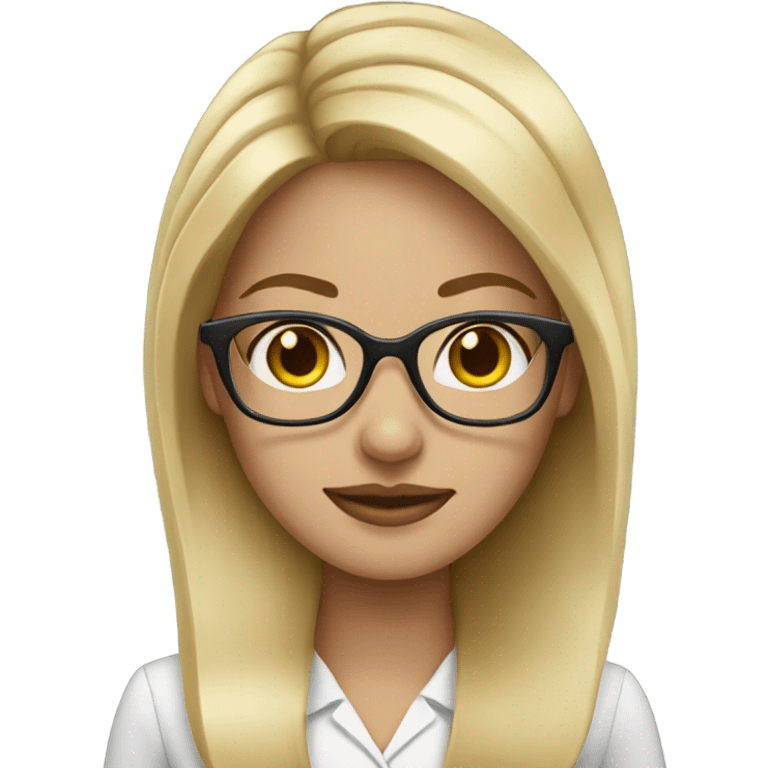 Female corporate eyes blonde hair with glasses  emoji