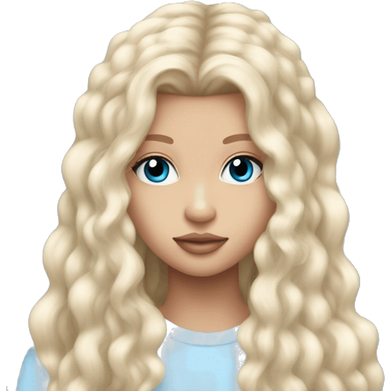 Loren Gray long hair blue eyes  emoji