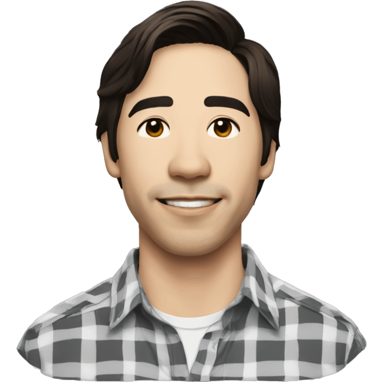 Justin Long wearing shirt emoji