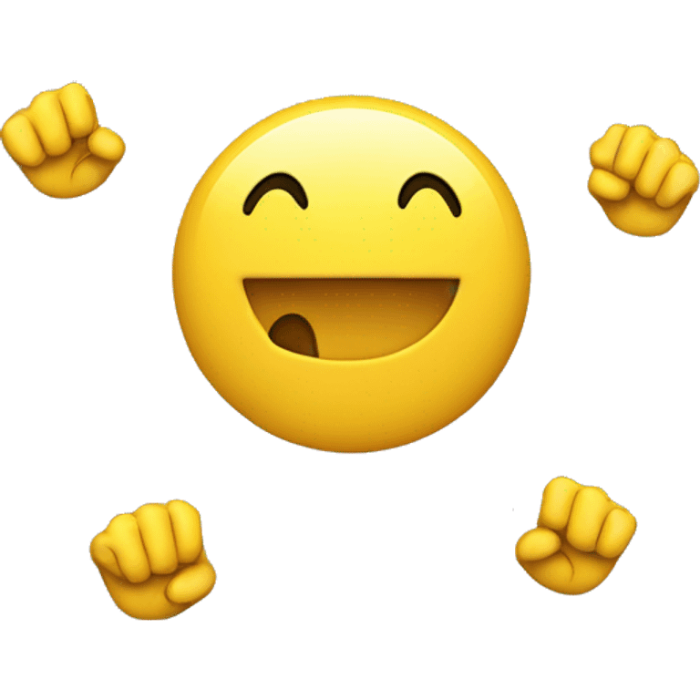 Smiley face with fists going up ad down emoji