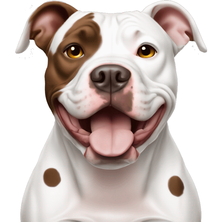 Pitbull white with brown spots emoji