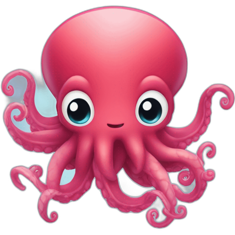 Cute  kraken making hearts  emoji