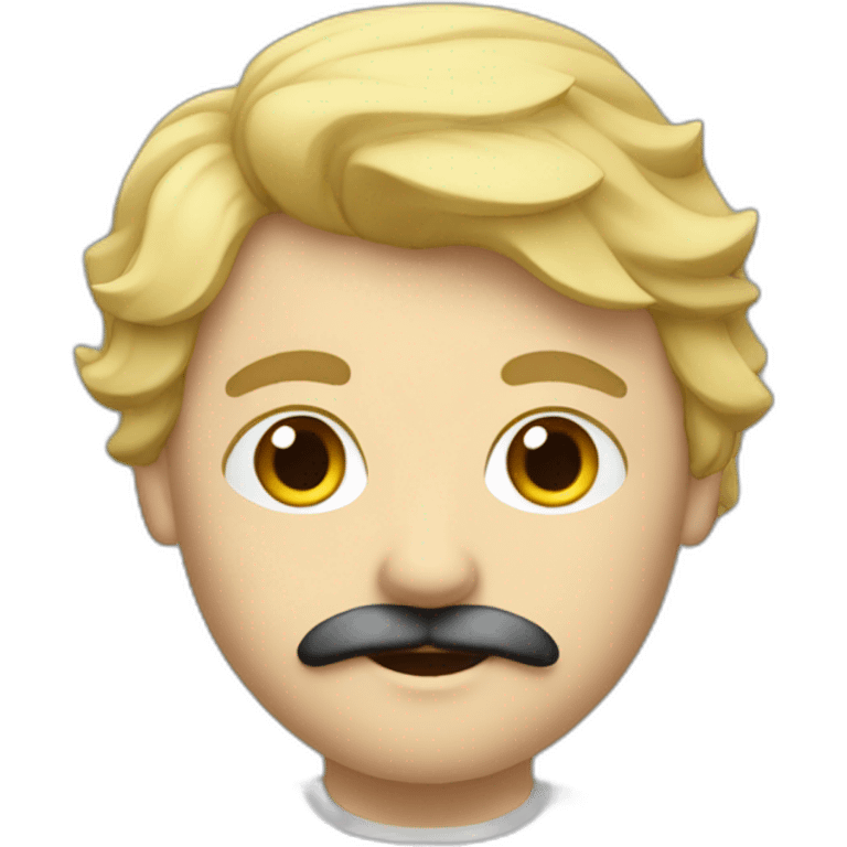 blond hair software developer with black moustache emoji