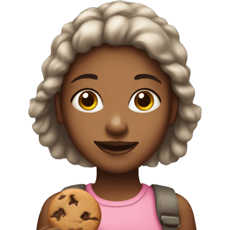 Girl with cookie emoji