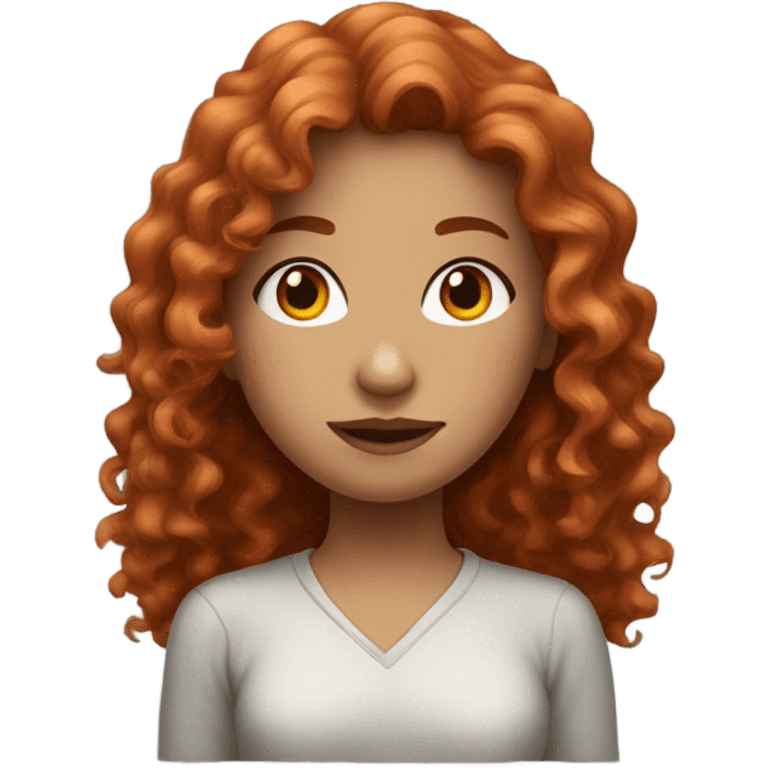 a red-haired girl with wavy hair and gray eyes and a mole near her mouth emoji