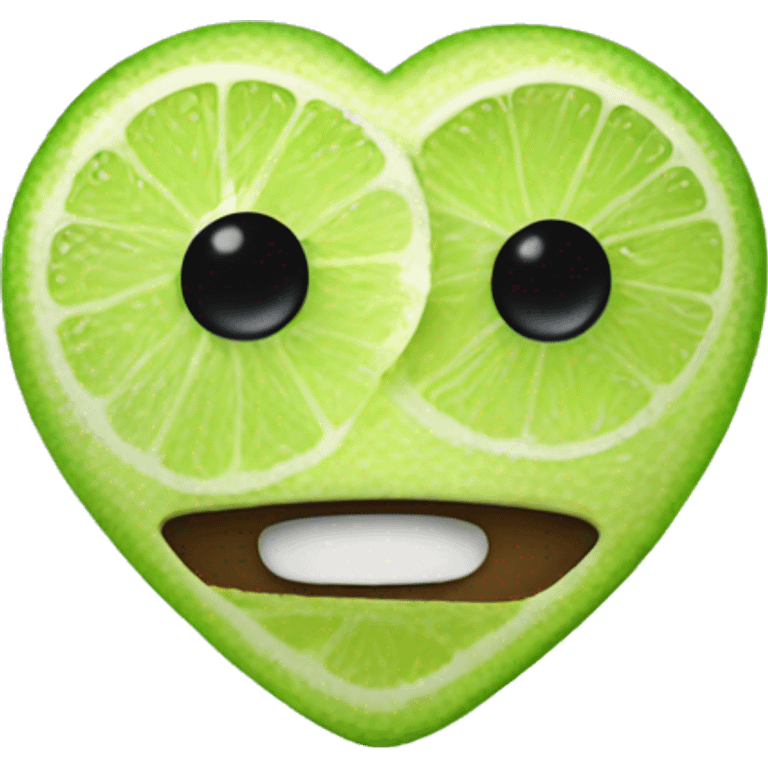 Heart with lime slice eyes  emoji