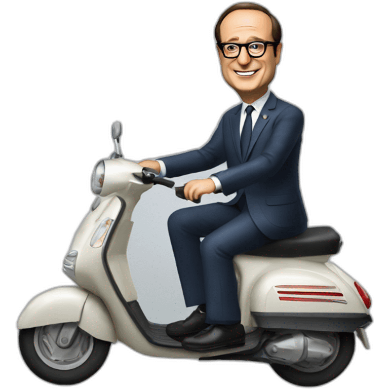 françois hollande sur un scooter emoji