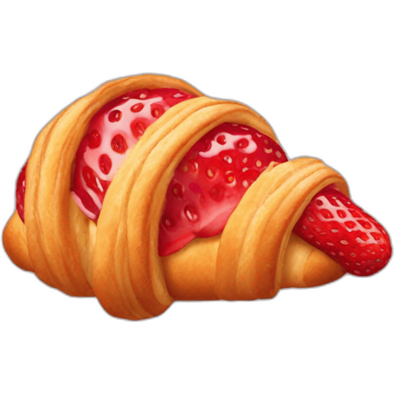 Strawberry croissant  emoji