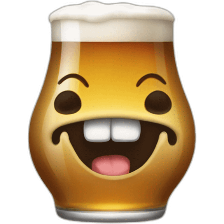 Un caca qui boit une bière emoji