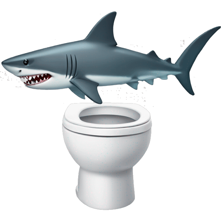 Shark with a top hat on a toilet emoji