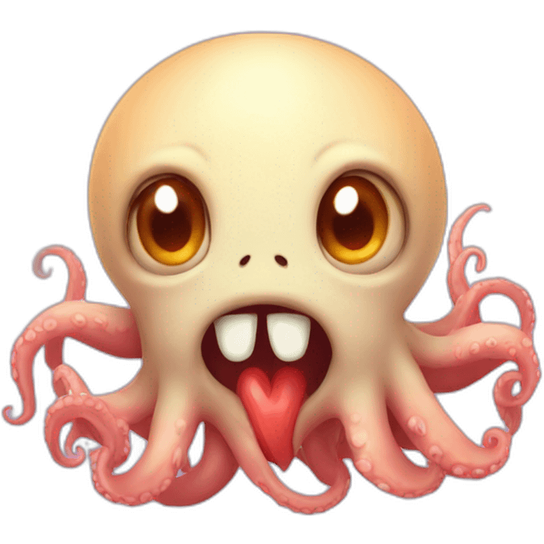 cute kraken cute face having a heart attack emoji