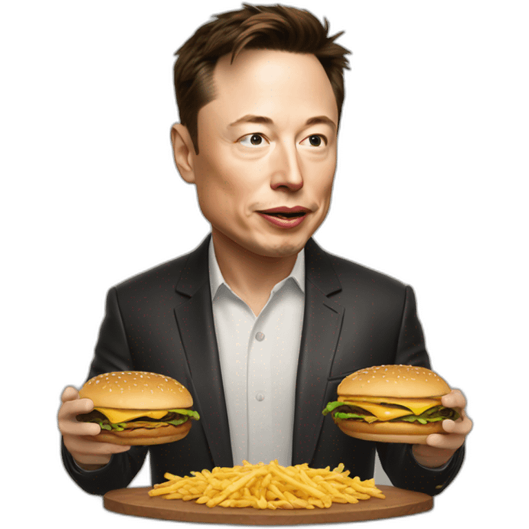 elon musk having burger emoji