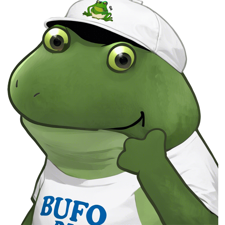 Little boy wearing bufo merch emoji