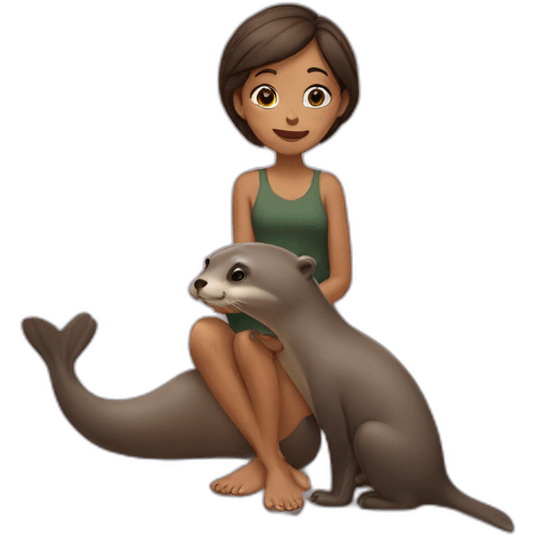 woman with otter emoji