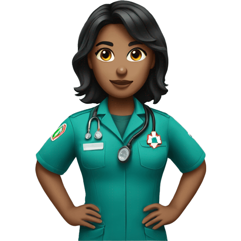 Black haired female paramedic  emoji