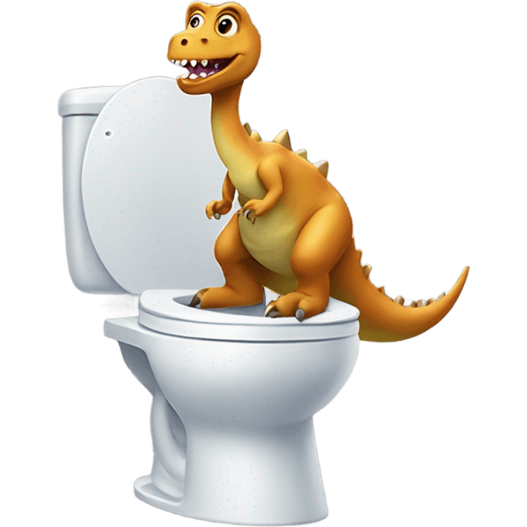 dinosaur on toilet emoji