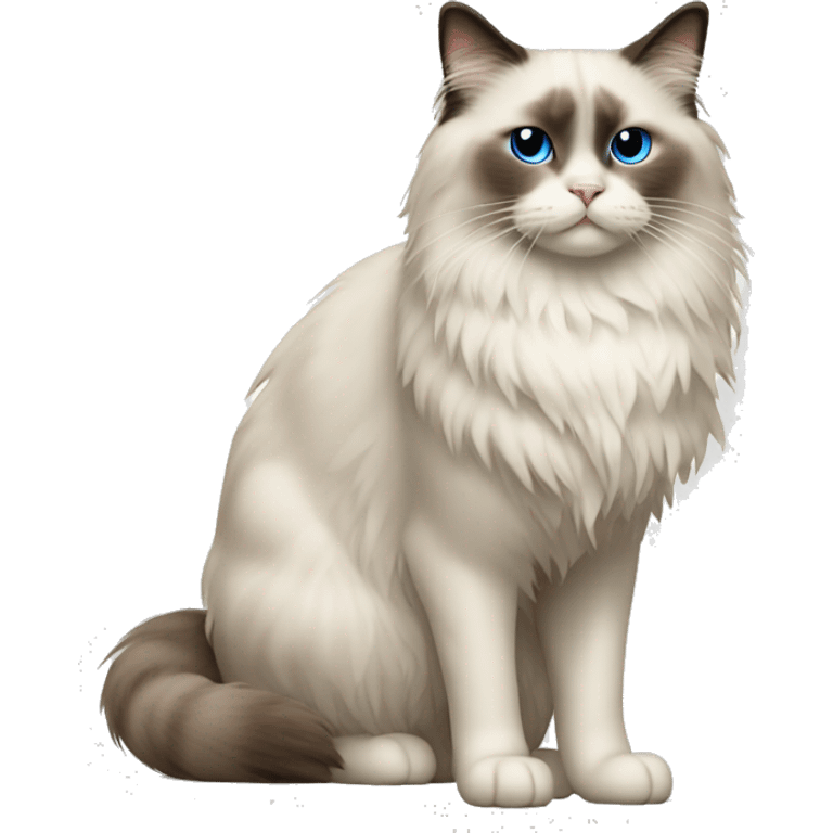 ragdoll cat facing left, full body standing emoji