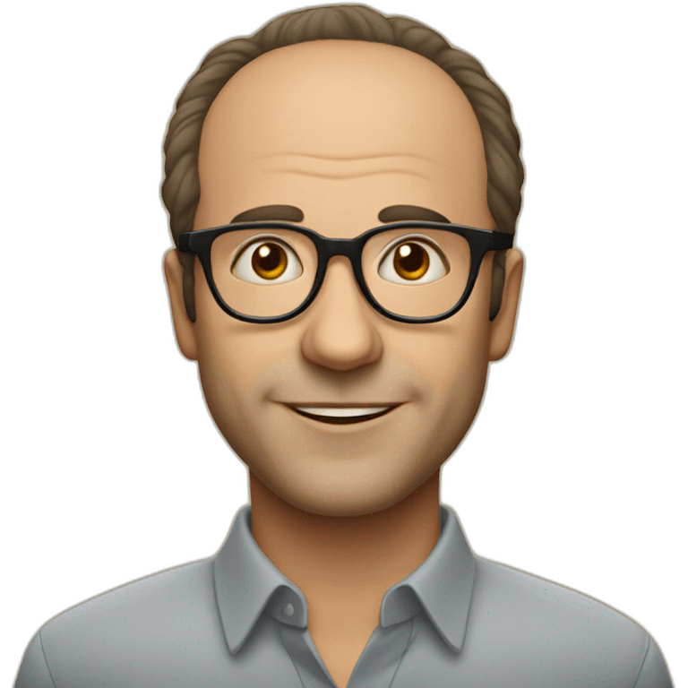 A man in glasses with receding hairline who loves theater emoji