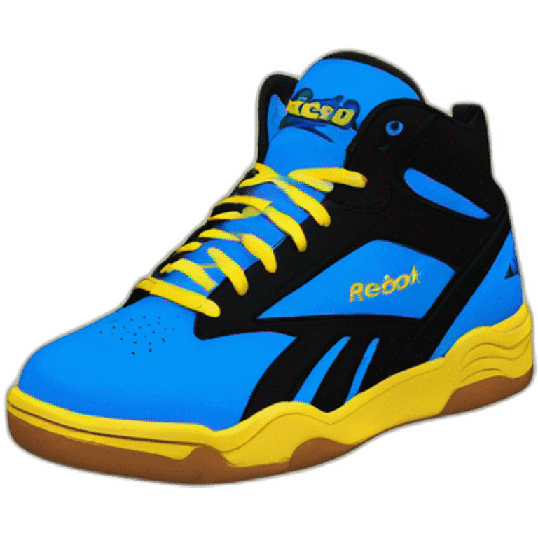 Reebok shaq attak black and blue emoji