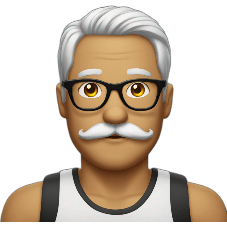 Tank top, glasses and mustache man emoji