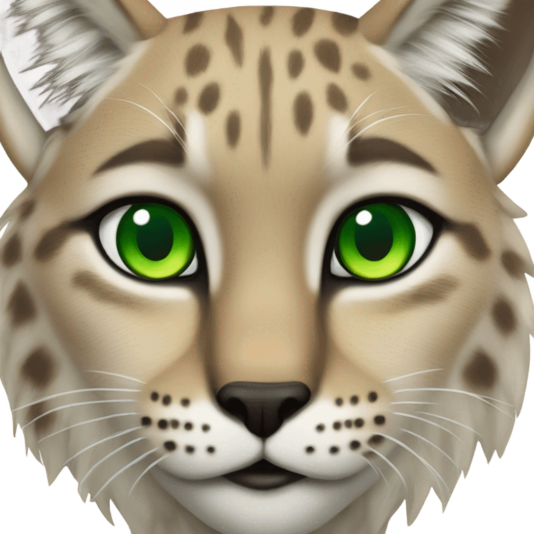 female lynx with green eyes emoji